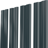 Штакетник Twin XL с прямым резом Grand Line 0,45 Drap TR RAL 7016 антрацитово-серый Центр Кровли