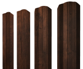 Штакетник М-образный А фигурный 0,45 Print-Double Premium Cherry Wood Dark F Центр Кровли