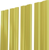 Штакетник Twin XL с прямым резом Grand Line 0,45 PE RAL 1018 цинково-желтый Центр Кровли