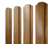 Штакетник Прямоугольный фигурный 0,45 Print Elite Golden Wood TwinColor Центр Кровли