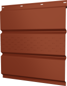 Софит металлический Классик Grand Line центральная перфорация 0,5 Satin с пленкой RAL 8004 терракота Центр Кровли