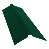 Планка конька плоского 175х50х175 0,45 PE-Double с пленкой RAL 6005 зеленый мох (3м) Центр Кровли