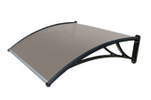 Козырек Krovent из поликарбоната 1500х930х280 бронзовый (черный кронштейн) Центр Кровли