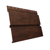 Софит металлический Квадро Брус без перфорации 0,45 Print Premium с пленкой Cherry Wood Dark FTC Центр Кровли