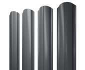 Штакетник Полукруглый Slim фигурный 0,5 Satin Matt RAL 7024 мокрый асфальт Центр Кровли