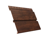 Софит металлический Квадро Брус с перфорацией 0,45 Print Premium с пленкой Cherry Wood Dark FTC Центр Кровли