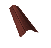Планка конька фигурного 70x70 0,5 Satin с пленкой RAL 3009 оксидно-красный (3м) Центр Кровли