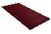 Металлочерепица "Квинта плюс" ("Kvinta plus") 0,5 Satin RAL 3005 красное вино Центр Кровли