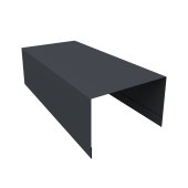 Крышка для забора из сайдинга (Блок-хаус new) 0,45 Drap TwinColor RAL 7024 мокрый асфальт (2,5м) Центр Кровли