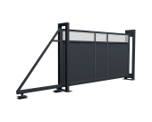 Ворота откатные Estet Plus 2,0х4,5 RAL 7024/1013 Центр Кровли