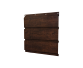 Софит металлический без перфорации 0,45 Print-Double Premium с пленкой Cherry Wood Dark F Центр Кровли