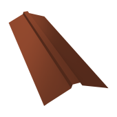 Планка конька прямоугольного 115х30х115 0,5 Satin с пленкой RAL 8004 терракота (3м) Центр Кровли