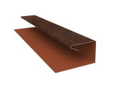 Планка П-образная завершающая сложная (КД) 0,45 Print Premium Cherry Wood Dark FTC (3м) Центр Кровли