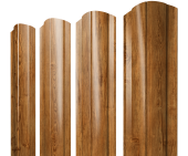 Штакетник Круглый фигурный 0,45 Print Elite Golden Wood TwinColor Центр Кровли