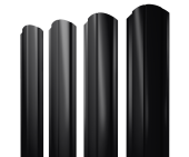 Штакетник Полукруглый Slim фигурный 0,45 Drap TR RAL 9005 черный Центр Кровли