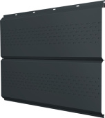 Софит металлический ЭкоБрус новый Grand Line c перфорацией 0,5 GreenCoat Pural БТ матовый с пленкой RR2H3 (RAL 7016 антрацитово-серый) Центр Кровли