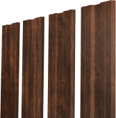 Штакетник Twin XL с прямым резом Grand Line 0,45 Print Premium Cherry Wood Dark FTC Центр Кровли