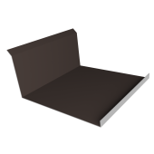 Планка примыкания нижняя 20х122х260х15 0,5 PurPro с пленкой RR 32 темно-коричневый (3м) Центр Кровли