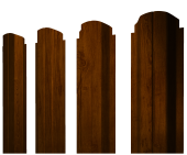Штакетник П-образный А фигурный 0,45 Print-Double Premium Golden Wood Intense F Центр Кровли