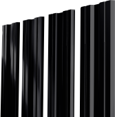 Штакетник Twin XL с прямым резом Grand Line 0,5 PurLite Matt RAL 9005 черный Центр Кровли