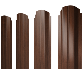 Штакетник П-образный А фигурный 0,45 Print Elite Choco Wood TwinColor Центр Кровли