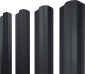 Штакетник М-образный B фигурный Grand Line 0,45 PE-Double RAL 7024 мокрый асфальт Центр Кровли