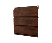 Софит металлический Классик Grand Line центральная перфорация 0,45 Print-Double Premium с пленкой Cherry Wood Dark F Центр Кровли