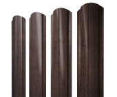 Штакетник Полукруглый Slim фигурный 0,45 Print Premium Antique Wood TwinColor Центр Кровли