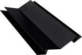 Угол внутренний сложный 75х75 135 градусов Grand Line 0,45 ПЭ двухсторонний с пленкой RAL 9005 черный (3м) Центр Кровли