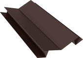 Планка угла внутреннего сложного 135 градусов Блок-Хаус новый Grand Line 0,4 ПЭ двухсторонний с пленкой RAL 8017 шоколад (2м) Центр Кровли