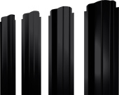 Штакетник П-образный B фигурный Grand Line 0,45 Drap-double TX RAL 9005 черный Центр Кровли