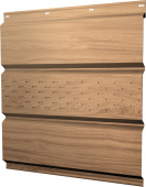 Софит металлический Классик v02 Grand Line центральная перфорация 0,45 Print Elite Honey Wood TwinColor Центр Кровли