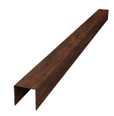 Планка вертикальная обратная для забора жалюзи Palermo 0,45 Print-Double Premium Cherry Wood Dark F (2,5м) Центр Кровли