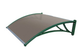 Козырек Krovent из поликарбоната 1500х930х280 бронзовый (зеленый кронштейн) Центр Кровли
