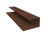 Планка П-образная завершающая сложная (КД) 0,45 Print Elite Choco Wood TwinColor (3м) Центр Кровли