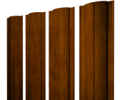 Штакетник Круглый с прямым резом 0,4 Print Premium Golden Wood Intense FTC Центр Кровли