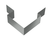 Угол внешний асимметричный фибросайдинга 0,45 PE с пленкой RAL 9006 бело-алюминиевый (3м) Центр Кровли