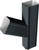 Тройник прямоугольный левый Vortex в2 матовый RAL 7016 антрацитово-серый Центр Кровли