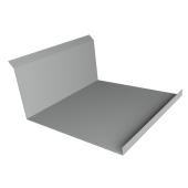 Планка примыкания нижняя 20х122х260х15 0,5 Satin с пленкой RAL 9006 бело-алюминиевый (3м) Центр Кровли