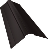 Планка конька фигурного 100x100 Grand Line 0,5 GreenCoat Pural БТ матовый RR 32 темно-коричневый (RAL 8019 серо-коричневый) (3м) Центр Кровли