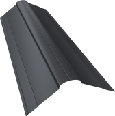 Планка конька фигурного 100x100 Grand Line 0,5 GreenCoat Pural БТ матовый RR 23 темно-серый (RAL 7024 мокрый асфальт) (3м) Центр Кровли