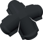 картинка Четверник конька малого полукруглого Grand Line 0,5 Drap с пленкой RAL 7024 мокрый асфальт Центр Кровли Четверник конька малого полукруглого Grand Line 0,5 Drap с пленкой RAL 7024 мокрый асфальт Центр Кровли