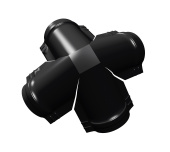 Четверник конька малого полукруглого 0,5 Satin Matt с пленкой RAL 9005 черный Центр Кровли
