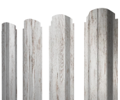 Штакетник П-образный А фигурный 0,45 Print Elite Snow Wood TwinColor Центр Кровли