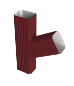 Тройник прямоугольный правый Vortex Lite PE RAL 3005 красное вино Центр Кровли