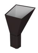 Воронка водосборная прямоугольная Vortex Lite Matt RAL 9005 черный Центр Кровли