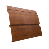 Софит металлический Квадро Брус без перфорации 0,45 Print Premium с пленкой Golden Wood Fresh TwinColor Центр Кровли