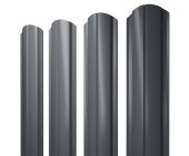 Штакетник Полукруглый Slim фигурный 0,45 Drap TR RAL 7024 мокрый асфальт Центр Кровли