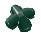 Четверник конька полукруглого 0,5 Satin с пленкой RAL 6005 зеленый мох Центр Кровли