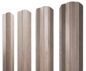 Штакетник М-образный А фигурный 0,45 Print Elite White Wood TwinColor Центр Кровли